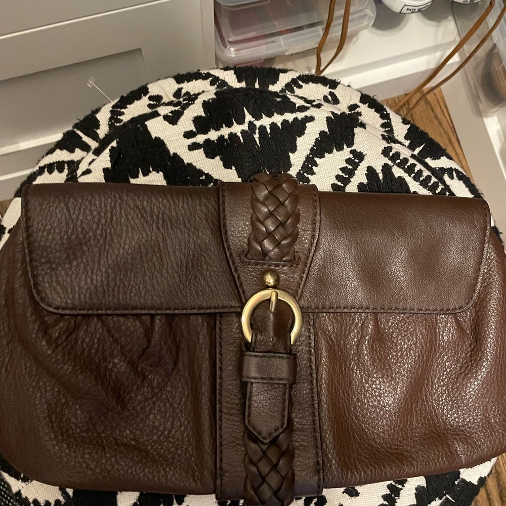 Brown Leather Clutch